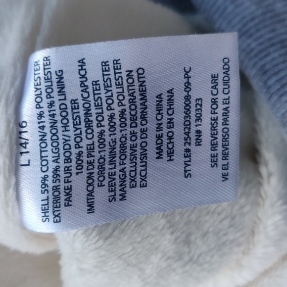 Lucky Brand girl sweater size L (14/16) color grey floral - Picture 9 of 9